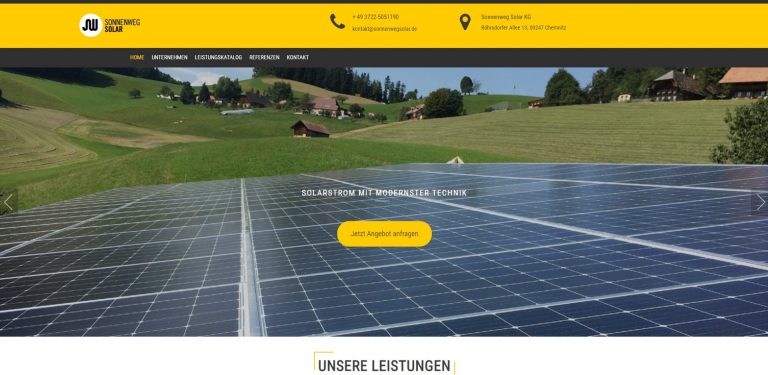 SEO Agentur Dresden - Webseite Sonnenweg Solar